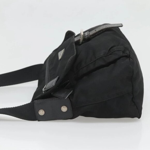 PRADA Shoulder Bag Nylon Black Silver - Picture 6 of 15